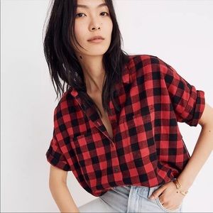 Madewell Flannel Courier Shirt in Buffalo Check